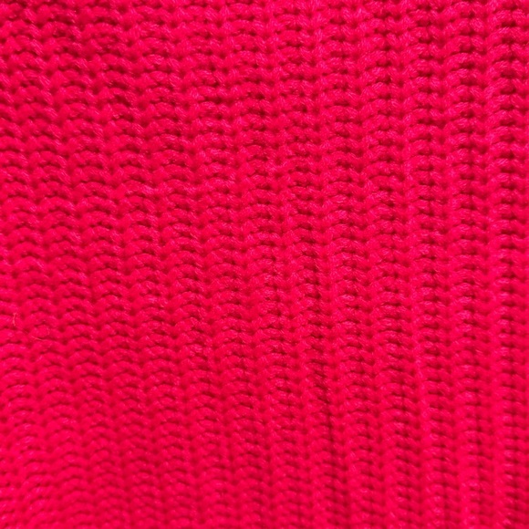 DAVI & DANI Vibrant hot pink Turtleneck cable knit chunky sweater women’s medium - Picture 7 of 8